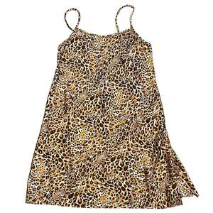 Valerie Stevens Animal Print Slip Dress Size Small